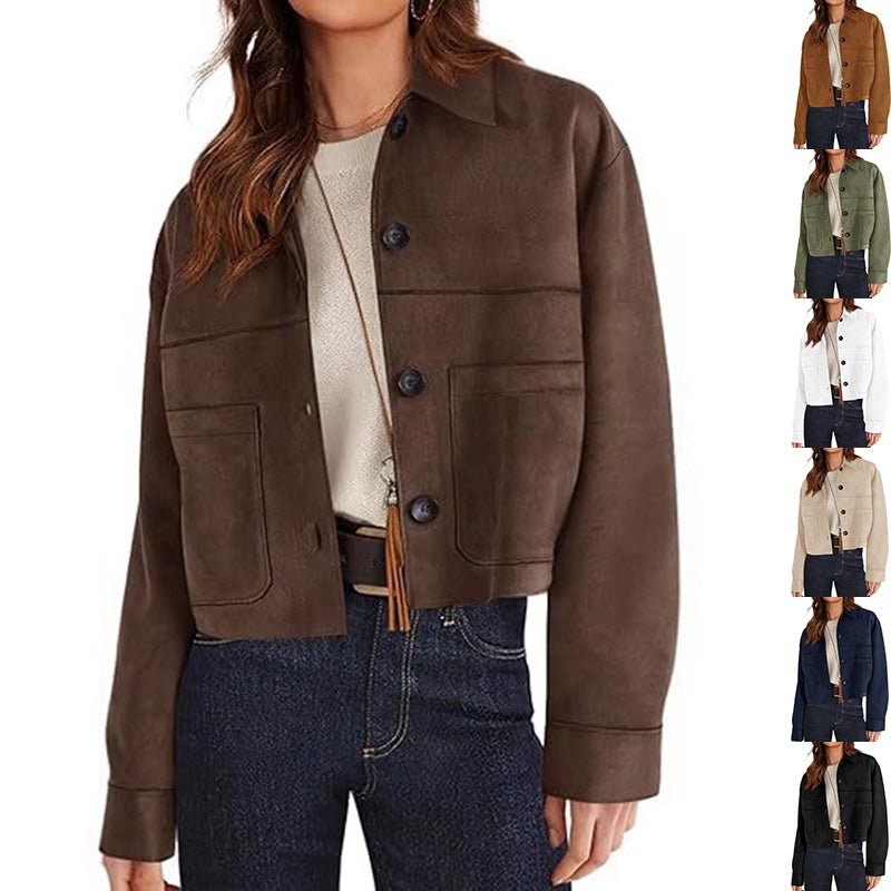 Women's faux suede short jacket