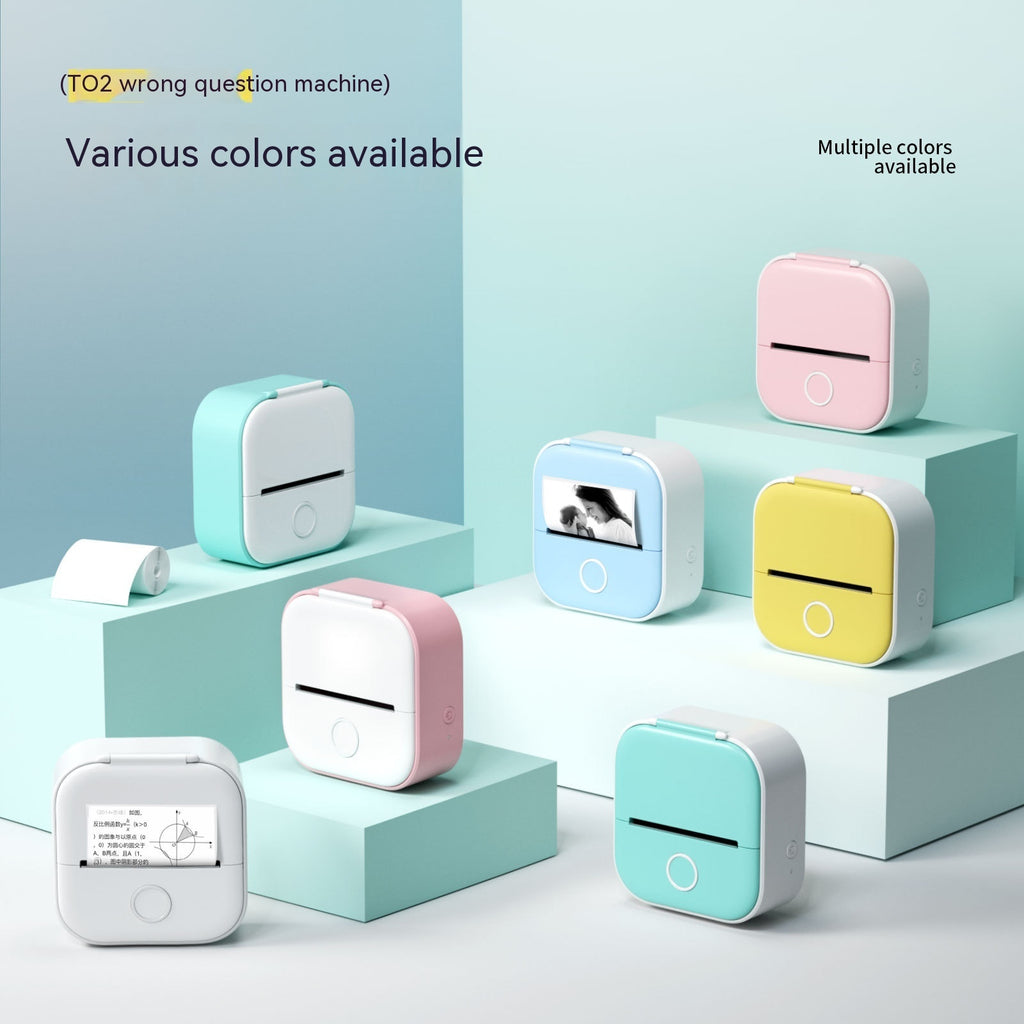 Portable mini thermal label and photo printer